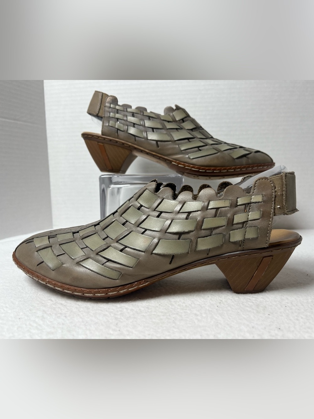 Rieker Sina Woven Leather Slingback Anti-Stress Shoes EU 39